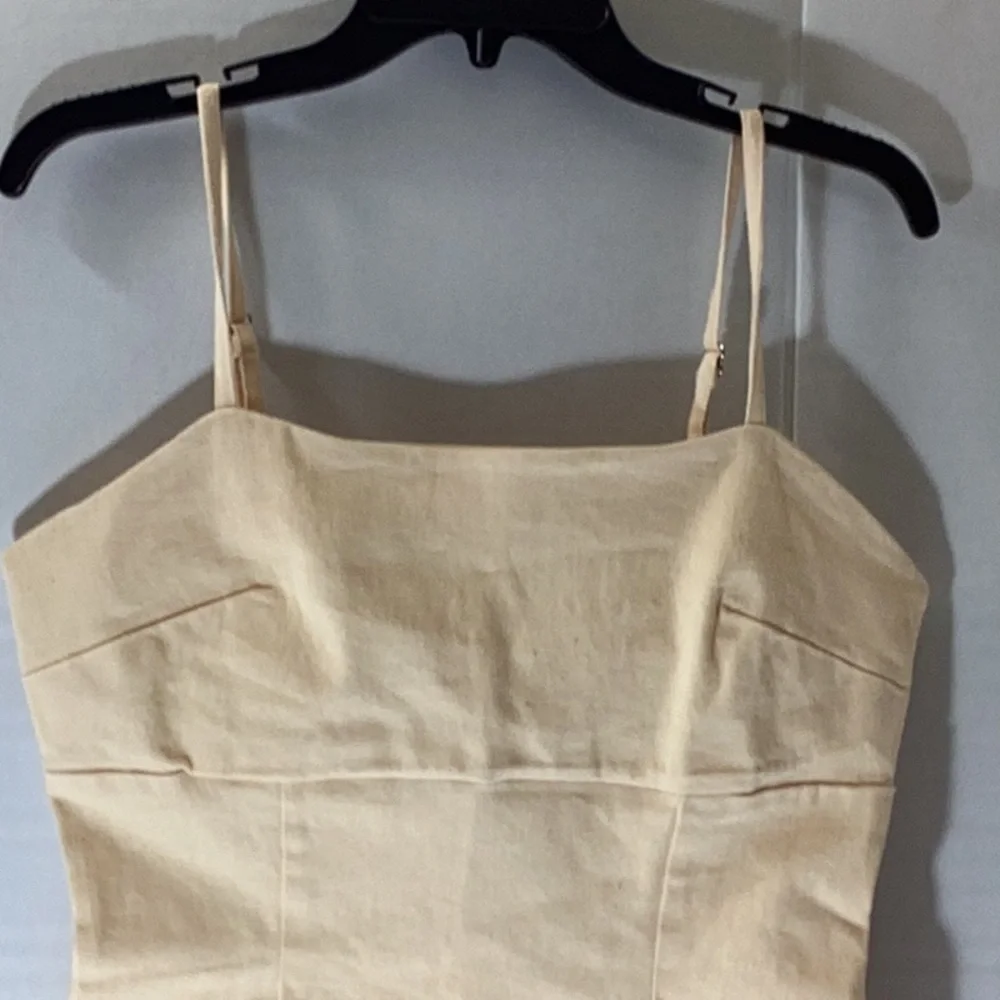 Avecles Filled Elegant Cream Dress